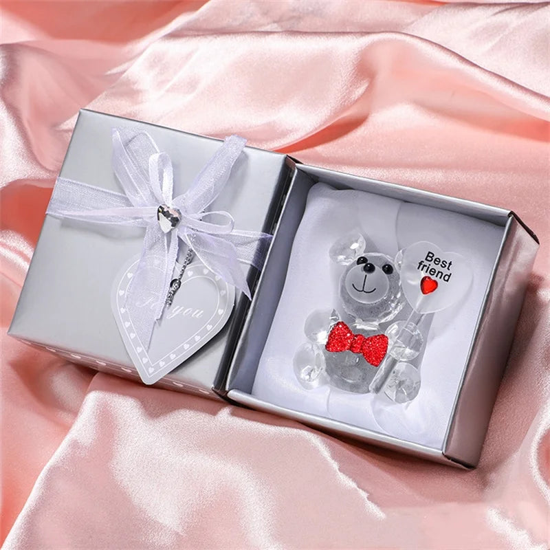 Crystal Bear Figurine Gift - Wedding Favors & Valentine's Day