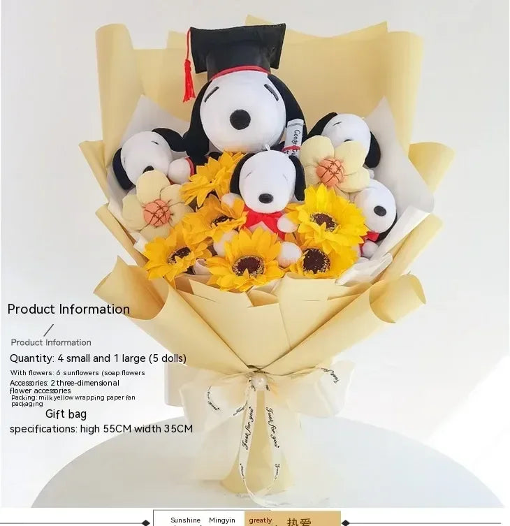 Plush Puppies Bouquet Gift - Graduation, Birthday & Mother's Day