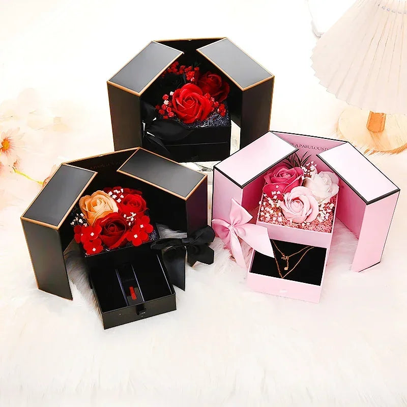Soap Rose Jewelry Gift Box - Valentine's Day & Mother's Day Present