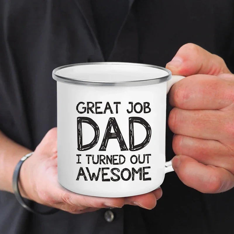 Dad Nutritional Facts Enamel 12oz/400ml Coffee Mug – Father's Day Gift