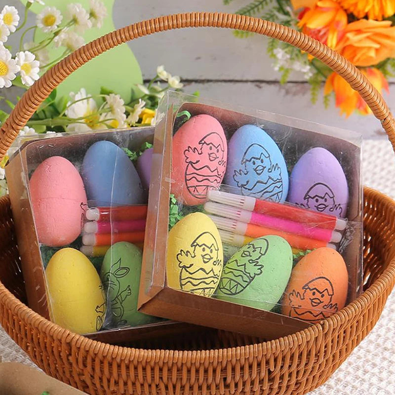 Easter DIY Hand-Painted Eggs Kit with Cartoon Design - Kids Easter Craft Gift