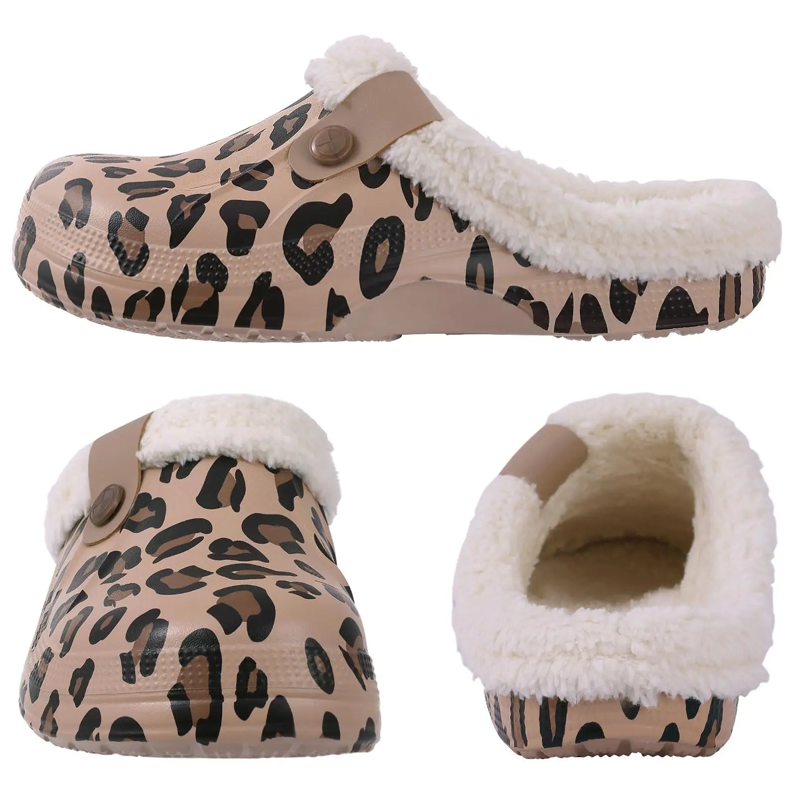 Men's Waterproof Fur Slippers – Warm Non-Slip Winter Shoes