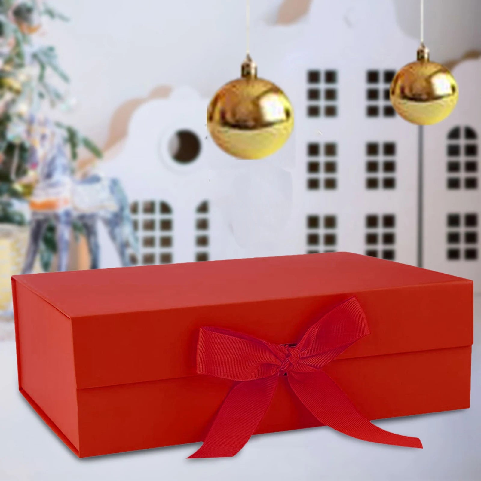 Gift Box with Ribbon - Large Reusable Box for Weddings & Special Occasions