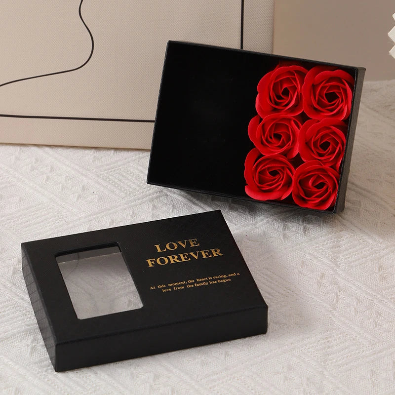 Rose Jewelry Box with 12 Eternal Roses - Valentine's Romatic Day Gift Set