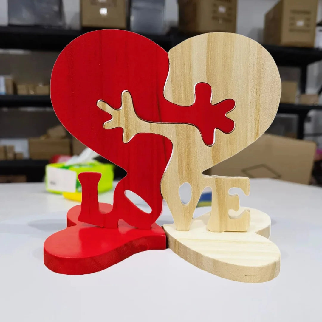 Wooden Heart Ornament Gift - Handmade Wedding Decoration, Valentine