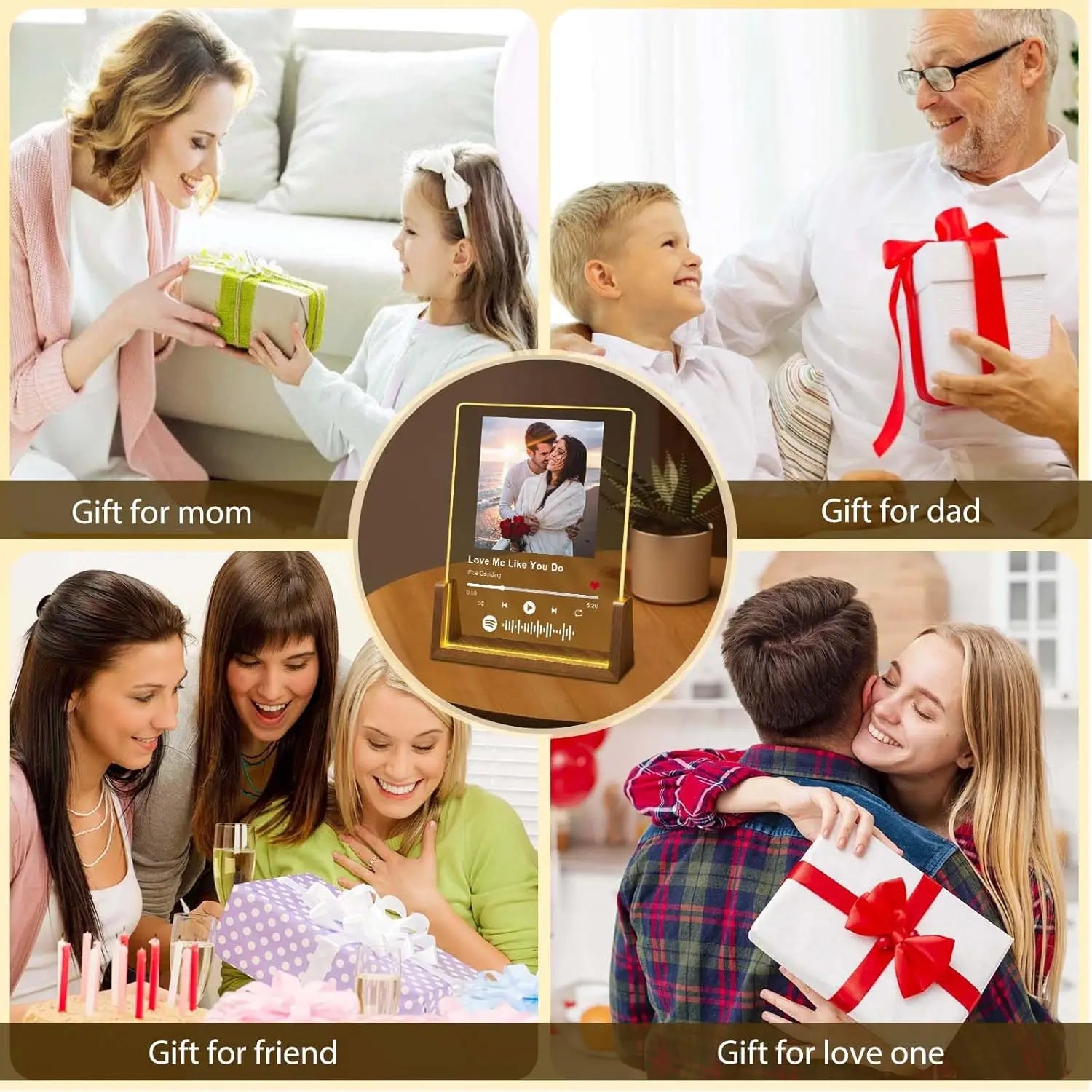 Custom Valentine's Day Gifts Song Plaque Personalized Lamp With Photo Custom couple Romantic Birthday Gift Acrylic Frame