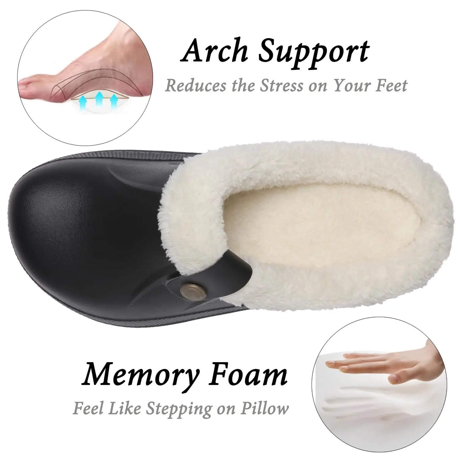 Men's Waterproof Fur Slippers – Warm Non-Slip Winter Shoes
