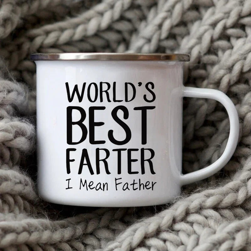 Dad Nutritional Facts Enamel 12oz/400ml Coffee Mug – Father's Day Gift