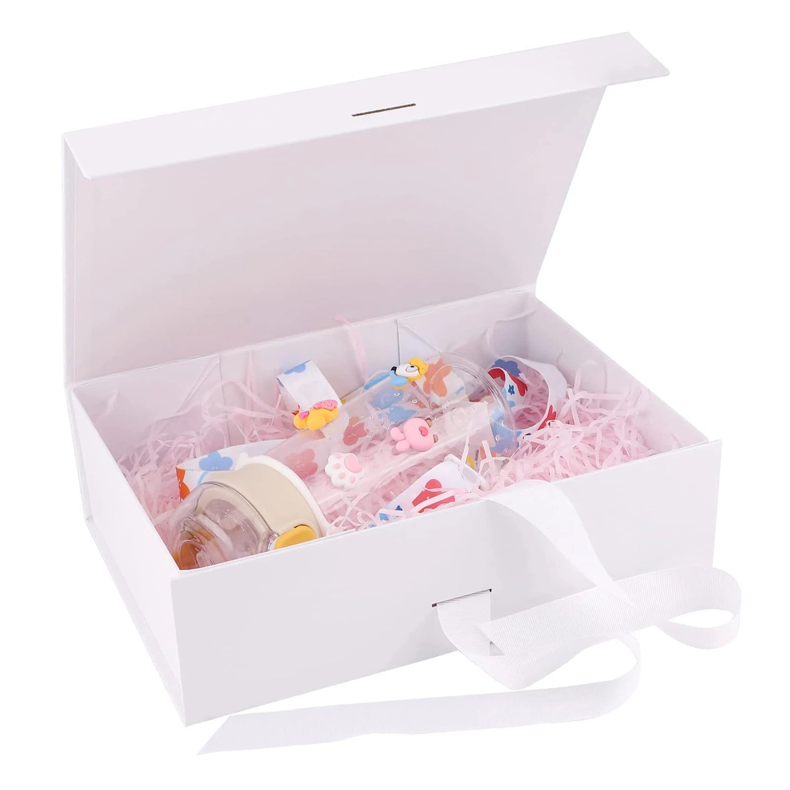 Gift Box with Ribbon - Large Reusable Box for Weddings & Special Occasions