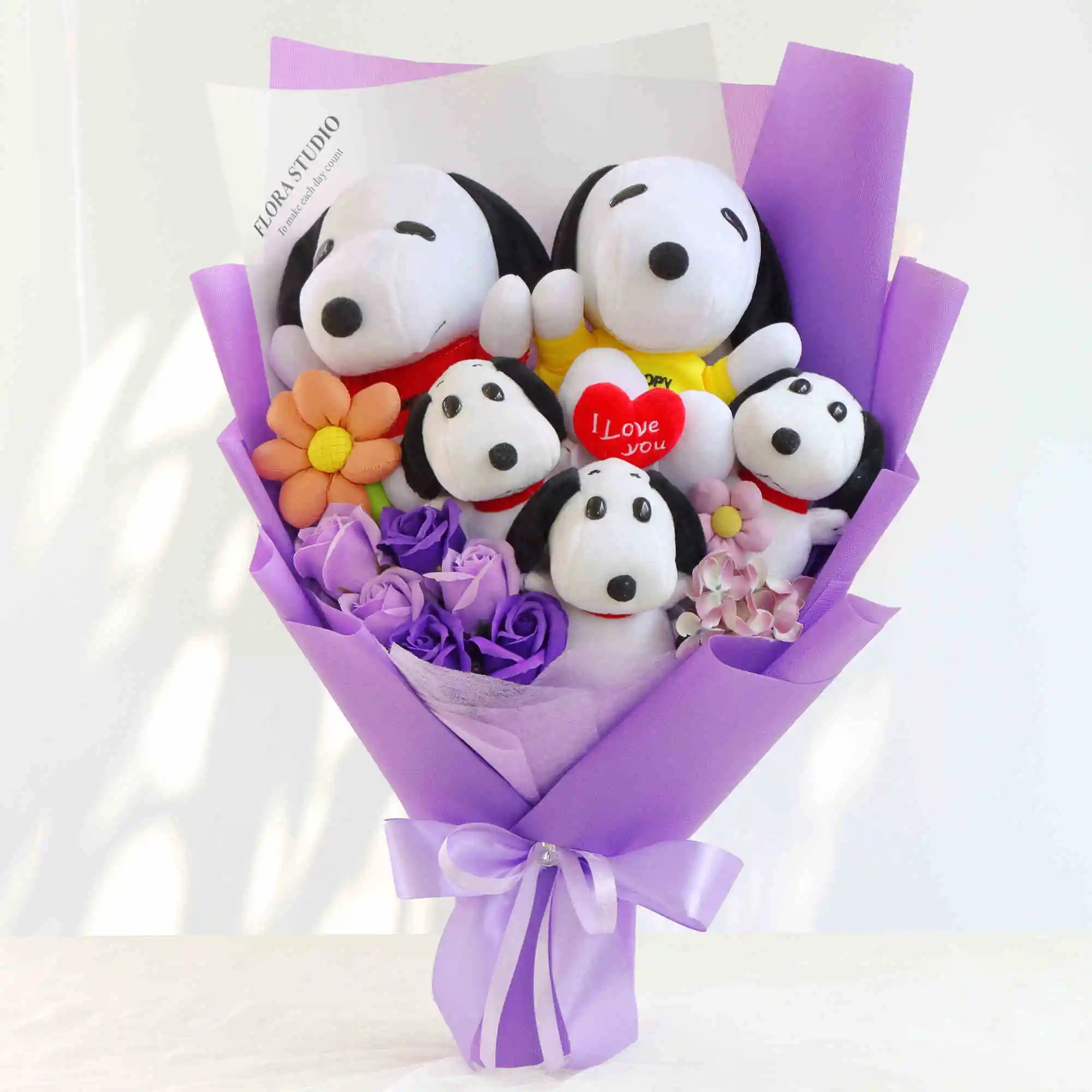 Plush Puppies Bouquet Gift - Graduation, Birthday & Mother's Day