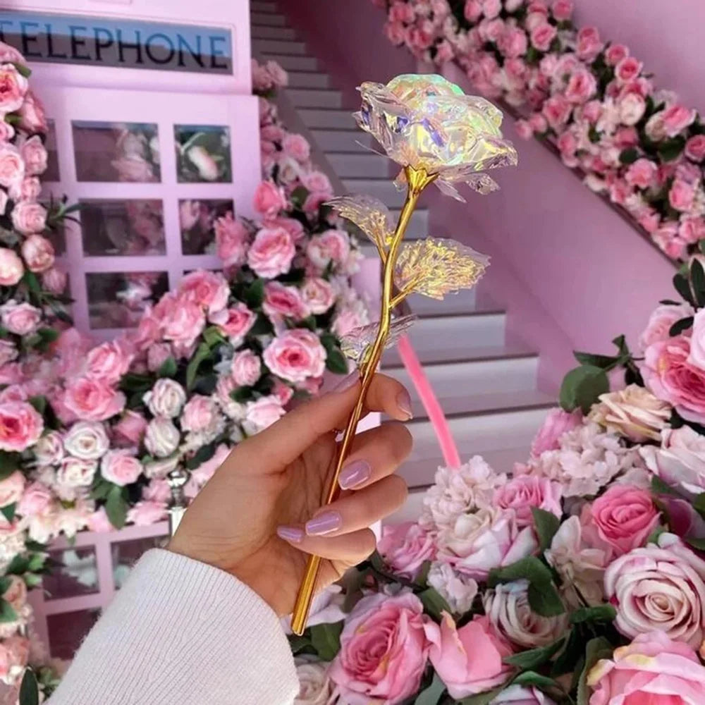 Gold Rose LED Light Gift for Valentine's Mother's Day