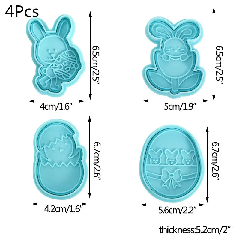 Easter Cookie Cutter Set - Bunny, Egg & Chick Molds for Spring Baking