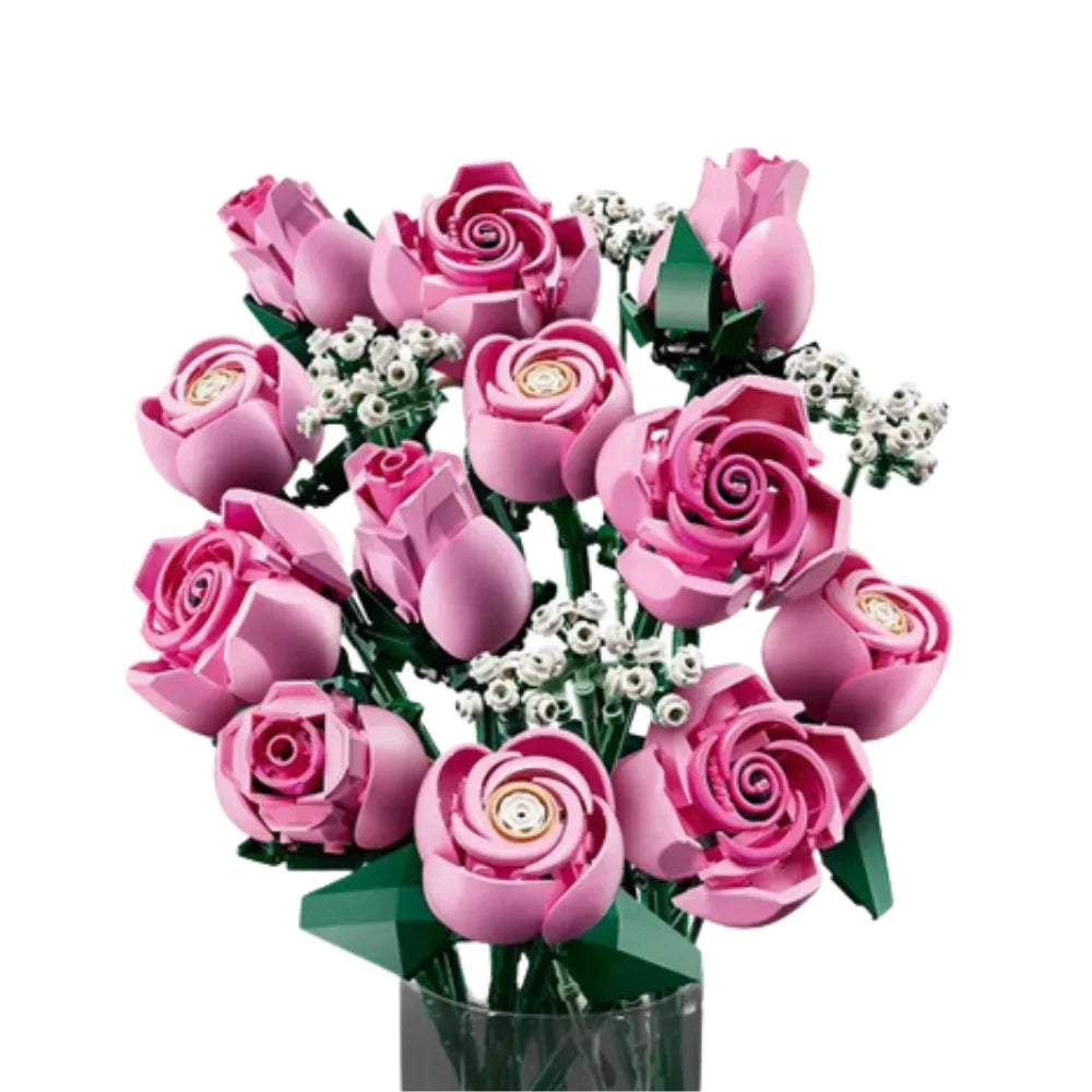 Building Block Rose Bouquet - Mother's Day & Christmas Gift Set