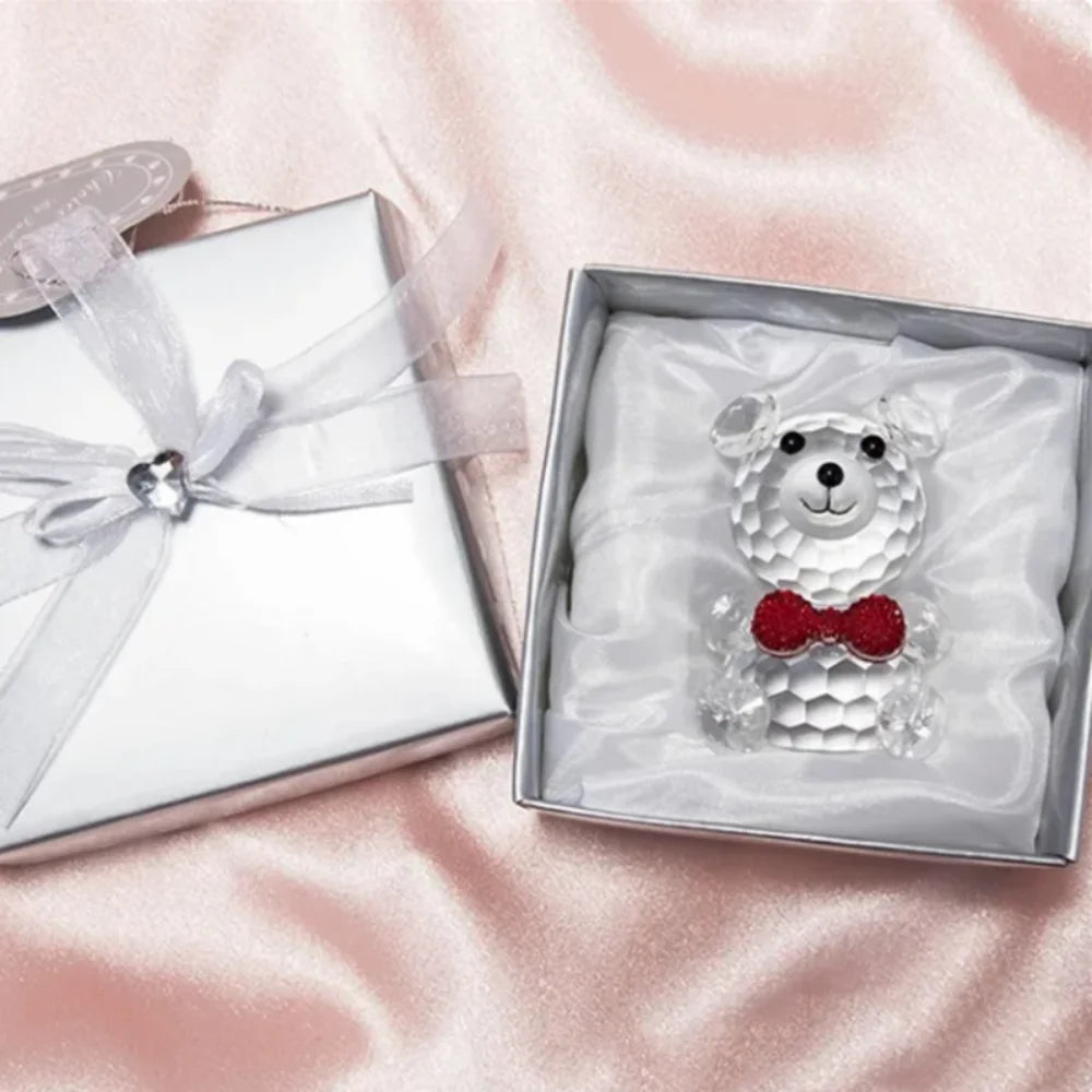 Crystal Bear Figurine Gift - Wedding Favors & Valentine's Day