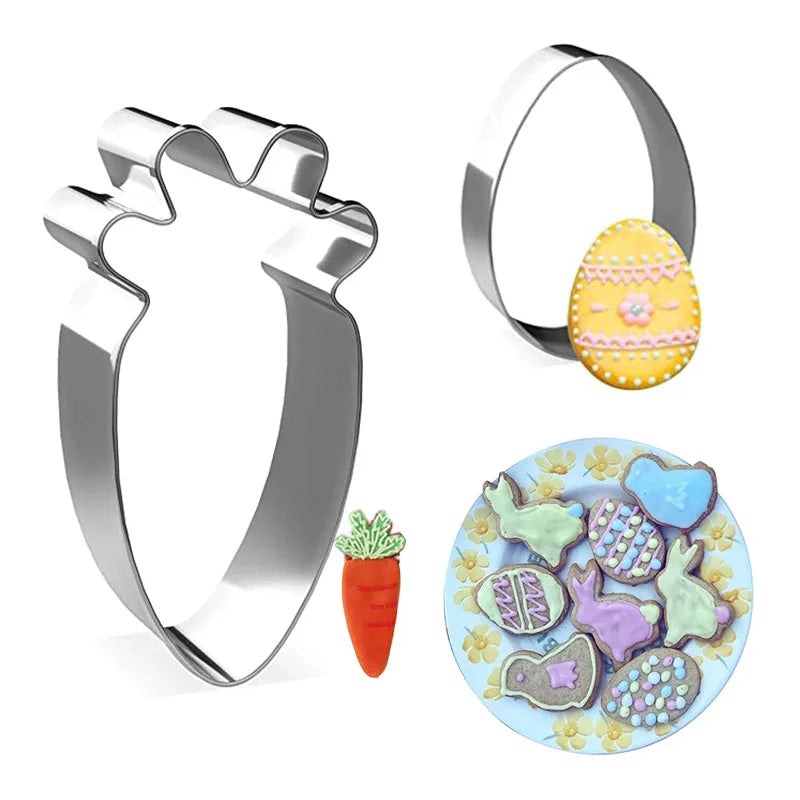 Easter Cookie Cutter Set - Bunny, Egg & Chick Molds for Spring Baking