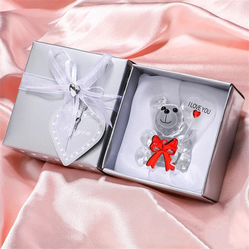 Crystal Bear Figurine Gift - Wedding Favors & Valentine's Day