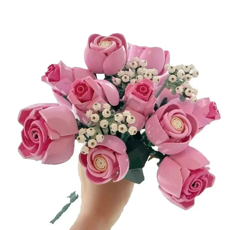 Building Block Rose Bouquet - Mother's Day & Christmas Gift Set