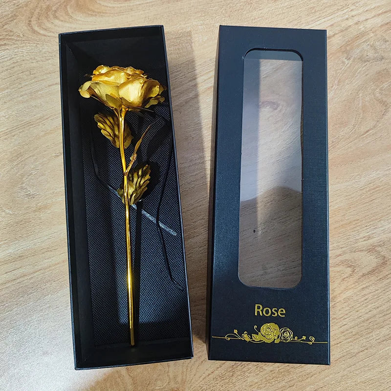 Valentine's Day Creative Gift: 24K Gold Foil Rose, Foreverlasting Love, Wedding & Christmas Decoration