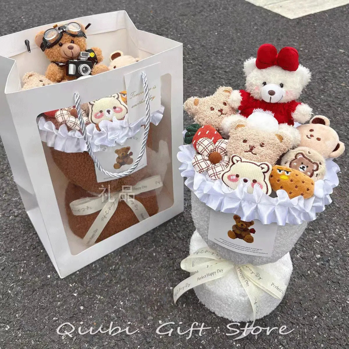 Birthday Gifts for Girlfriend - Cute Doll Bouquet Flowers, Lovely Surprise Present Idea for Her Special Day Valentine's Day