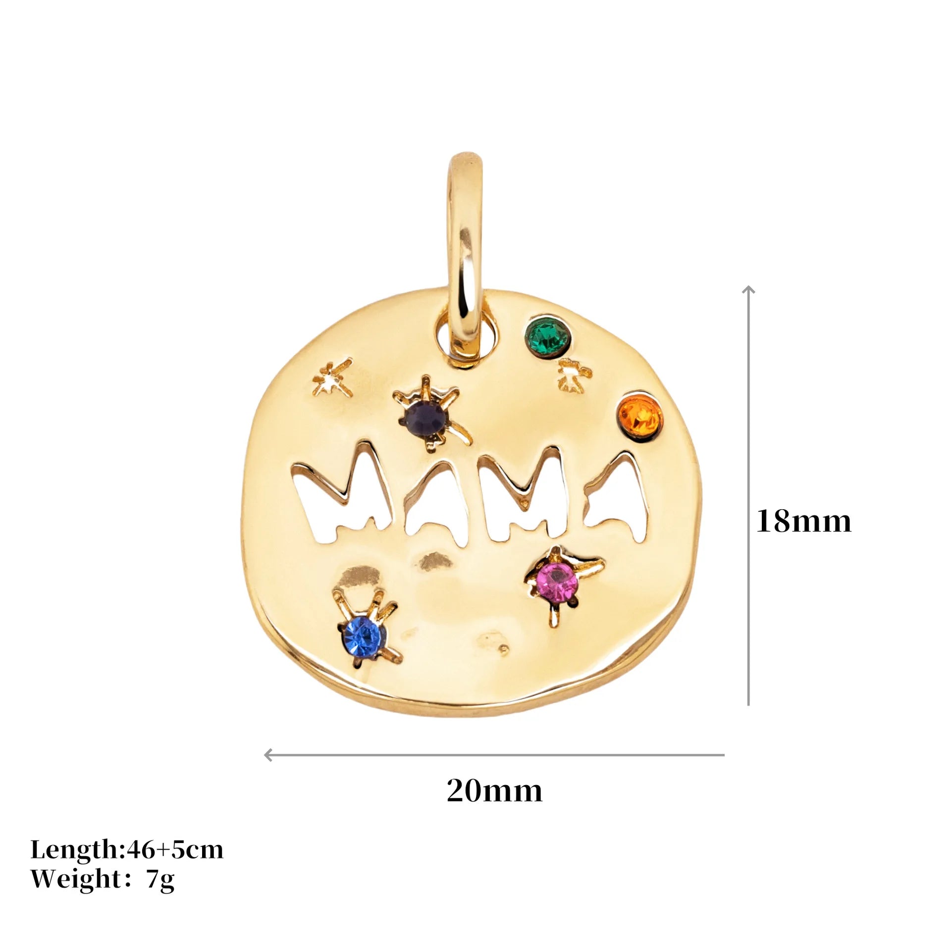 Mother’s Day Gift MAMA Necklace – Stainless Steel Irregular Circle Pendant for Mom