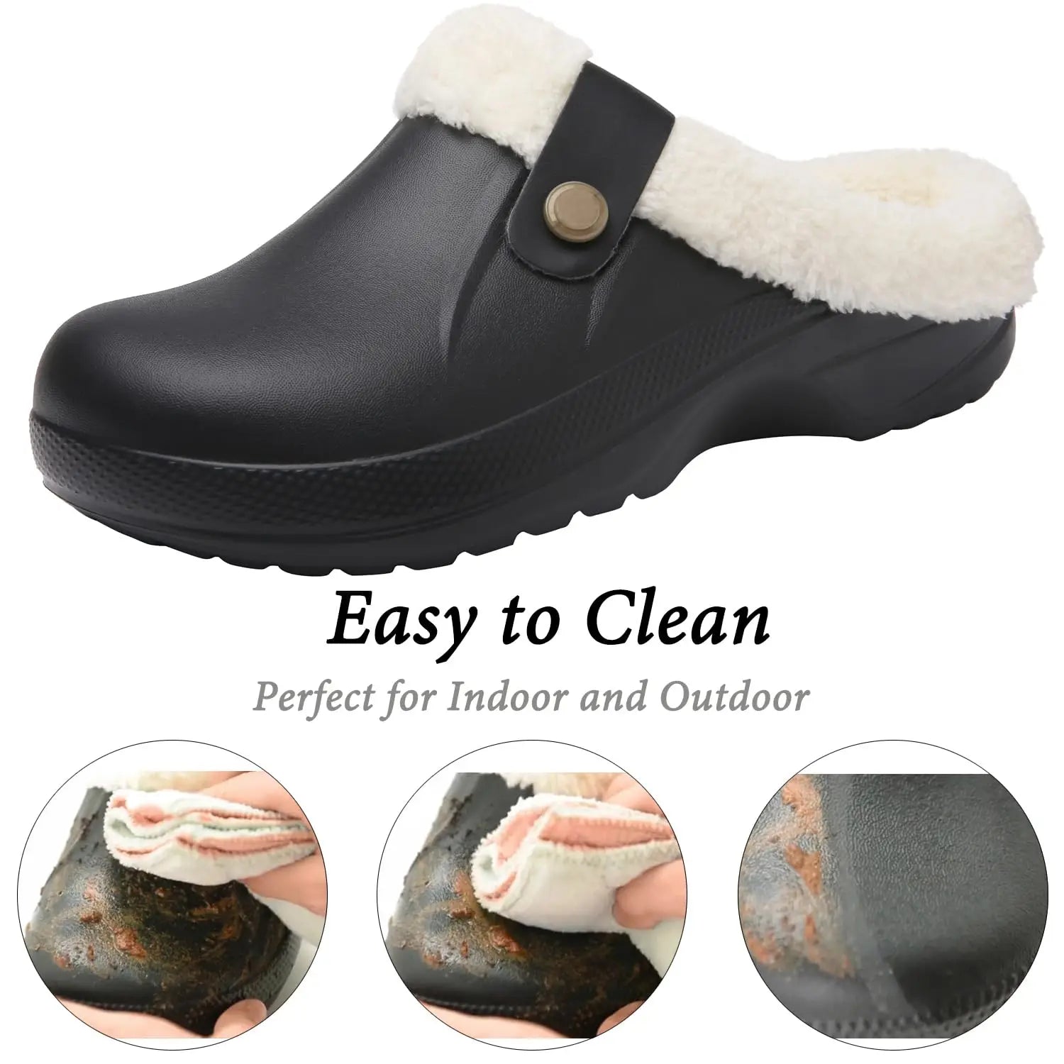 Men's Waterproof Fur Slippers – Warm Non-Slip Winter Shoes
