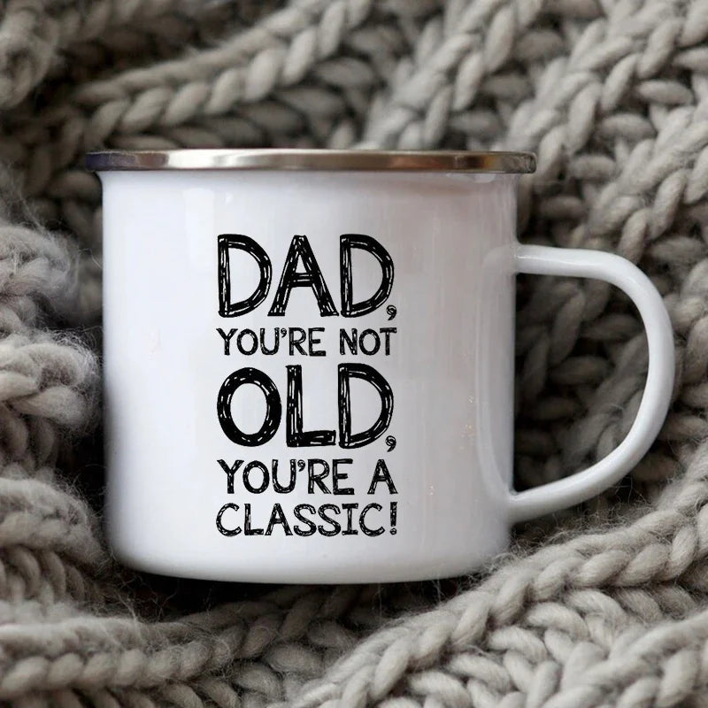 Dad Nutritional Facts Enamel 12oz/400ml Coffee Mug – Father's Day Gift