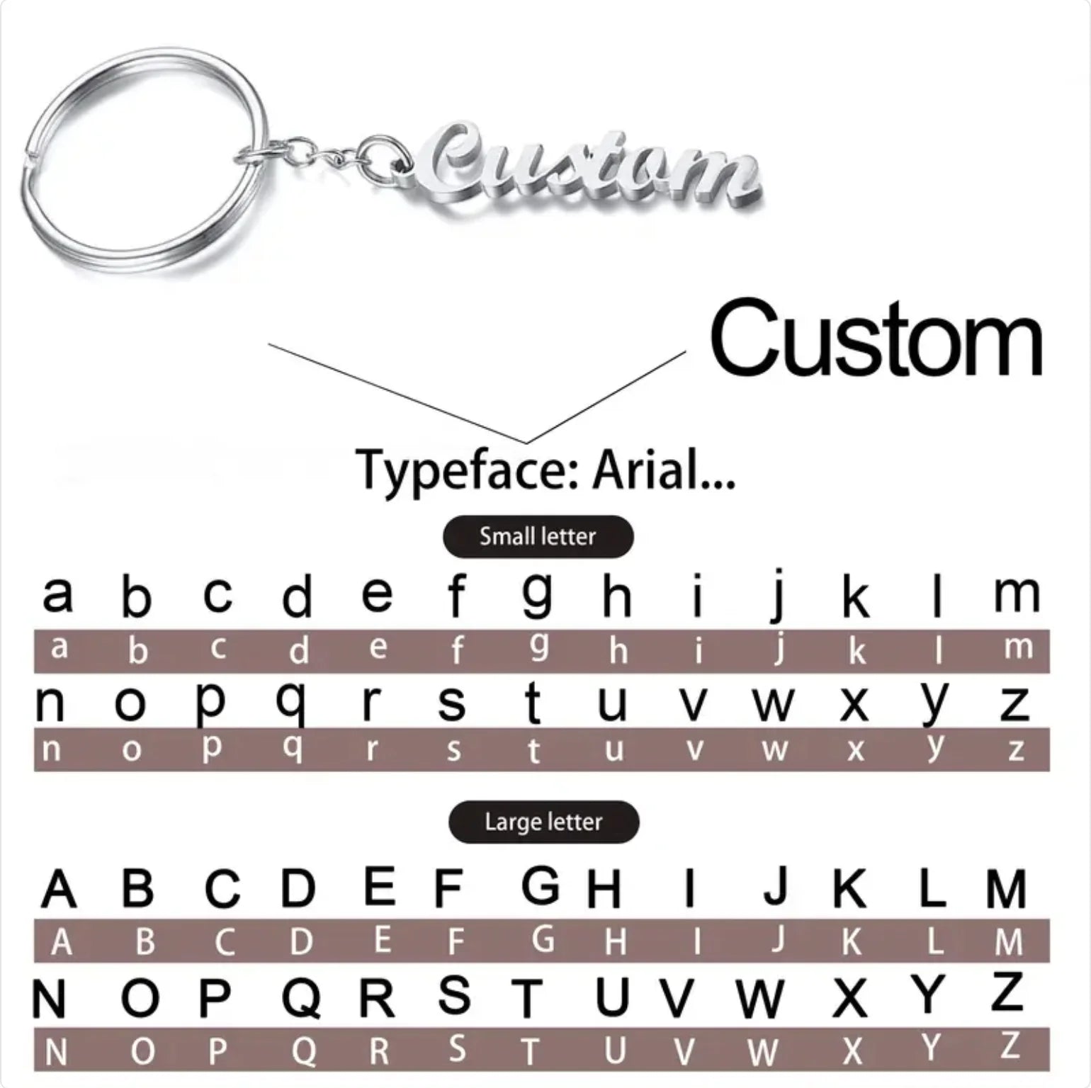 Personalized Name Keychain - Custom Shape Tag Key Ring Mothers Day Anniversary Birthday