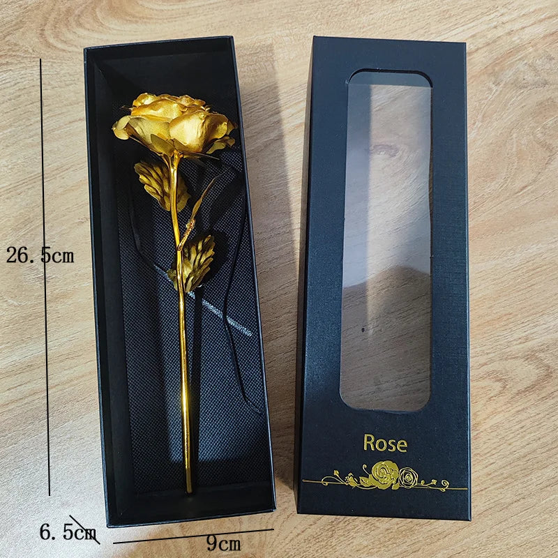 Valentine's Day Creative Gift: 24K Gold Foil Rose, Foreverlasting Love, Wedding & Christmas Decoration