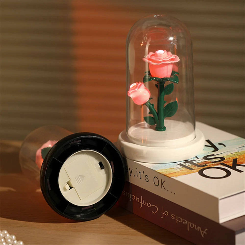 Wedding Birthday Valentine Day Gift Eternal Rose Flower Luminous Ornament For Women Mom Girlfriend Wife Home Decoration