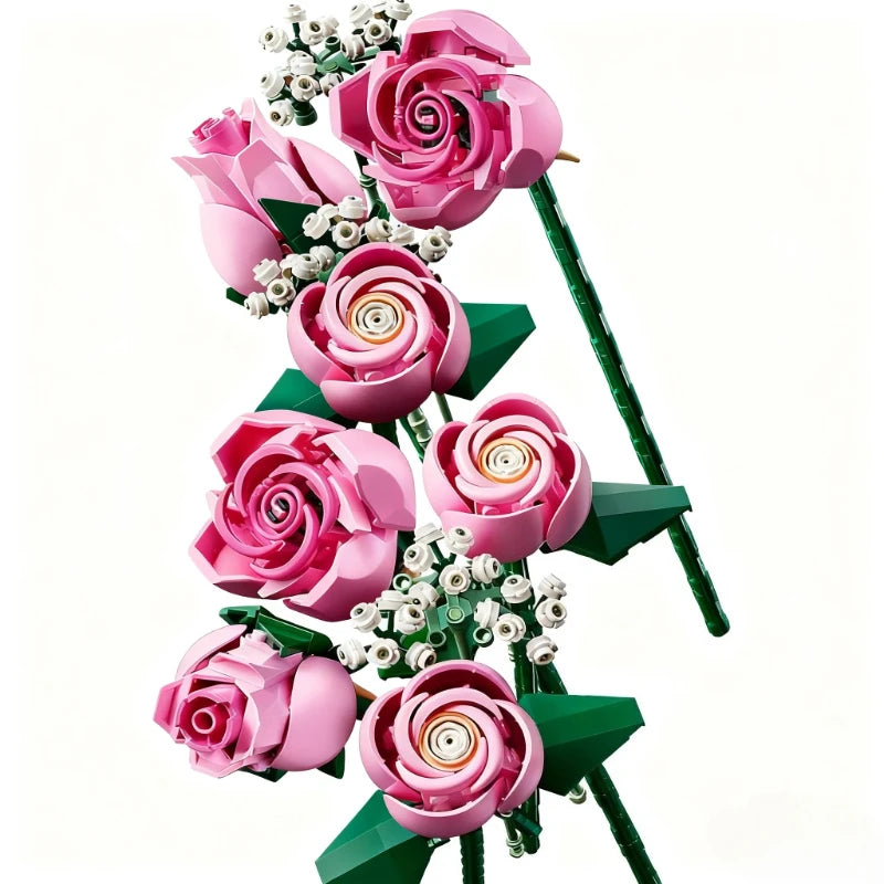 Building Block Rose Bouquet - Mother's Day & Christmas Gift Set