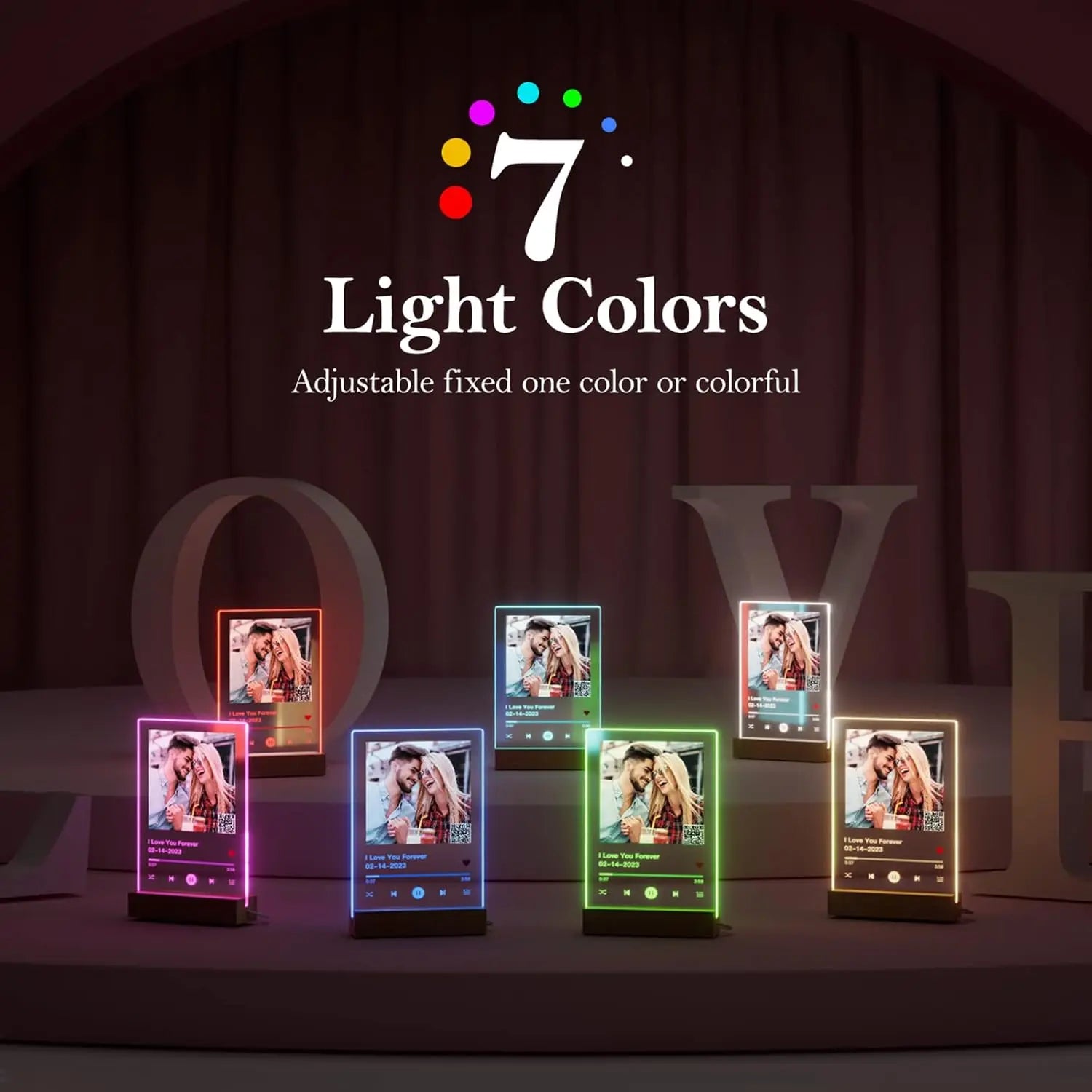 Custom Valentine's Day Gifts Song Plaque Personalized Lamp With Photo Custom couple Romantic Birthday Gift Acrylic Frame