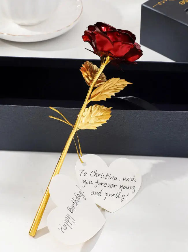 Gold Rose Gift - Valentine's Day & Anniversary Gift for Her