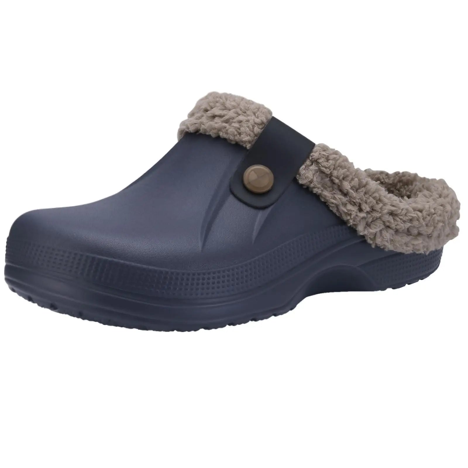Men's Waterproof Fur Slippers – Warm Non-Slip Winter Shoes