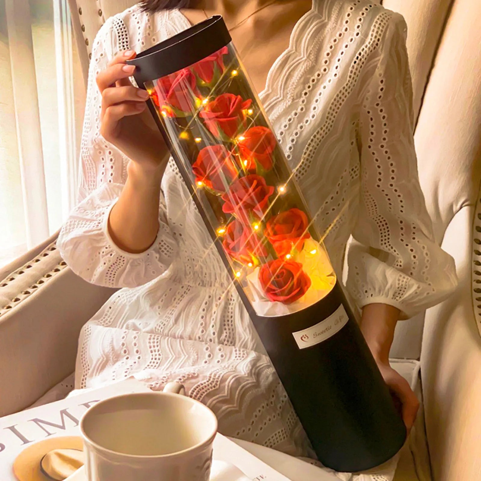 Charming Rose Bouquet Soap Flower Gift Box Perfect Gift for Valentine's Day Wedding & Engagement Unique Home Decor Accents