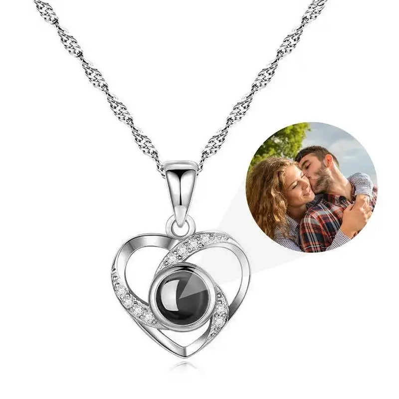 Custom Photo Necklace Gift - Personalized Projection Pendant