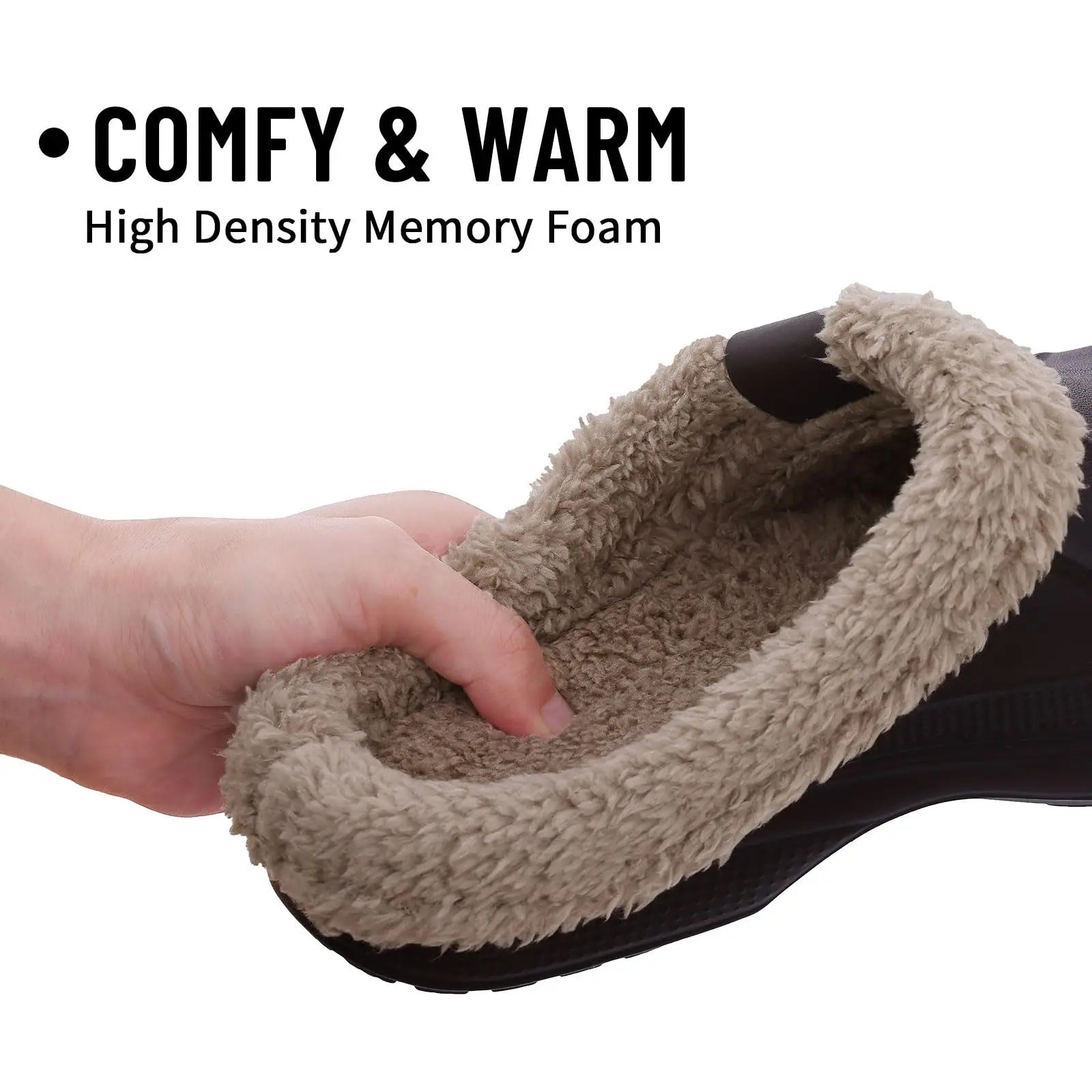 Men's Waterproof Fur Slippers – Warm Non-Slip Winter Shoes