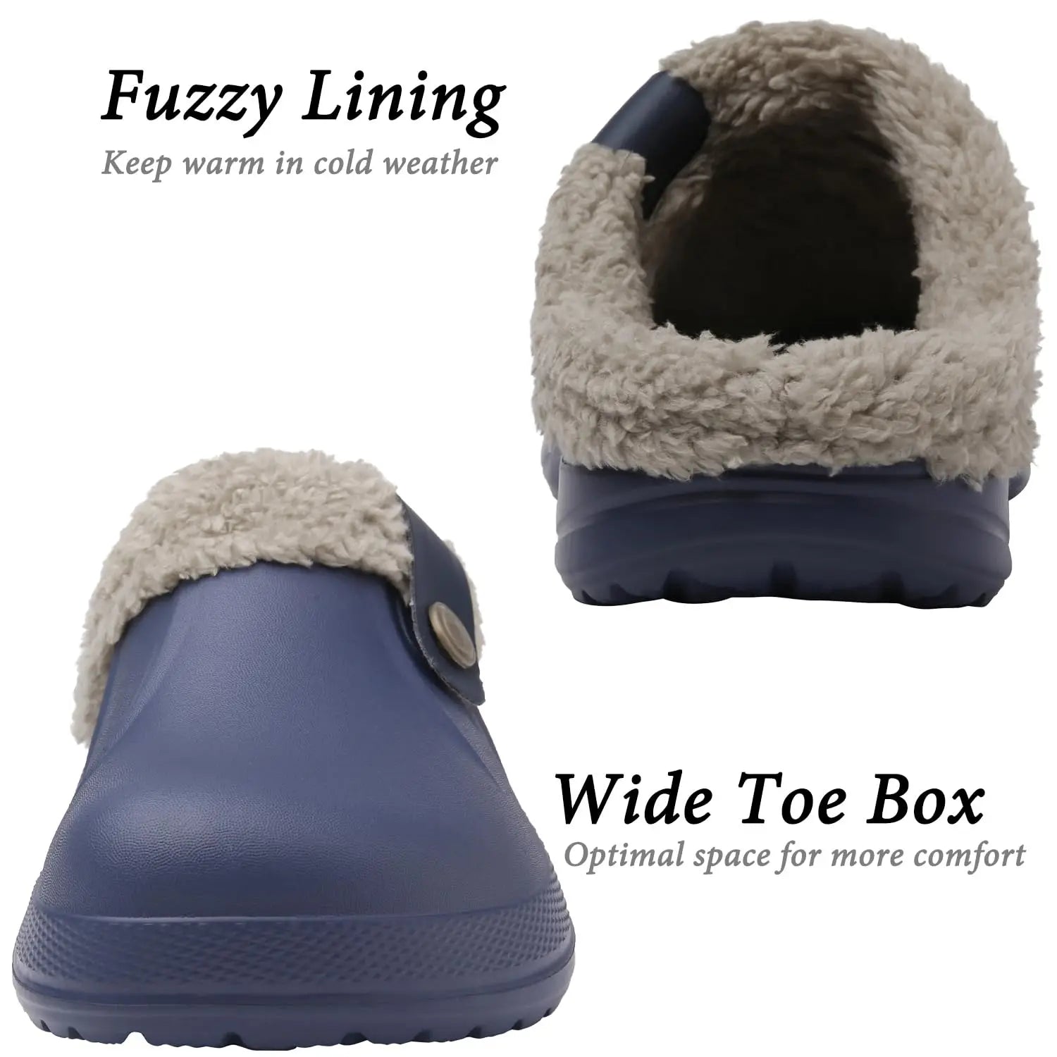 Men's Waterproof Fur Slippers – Warm Non-Slip Winter Shoes