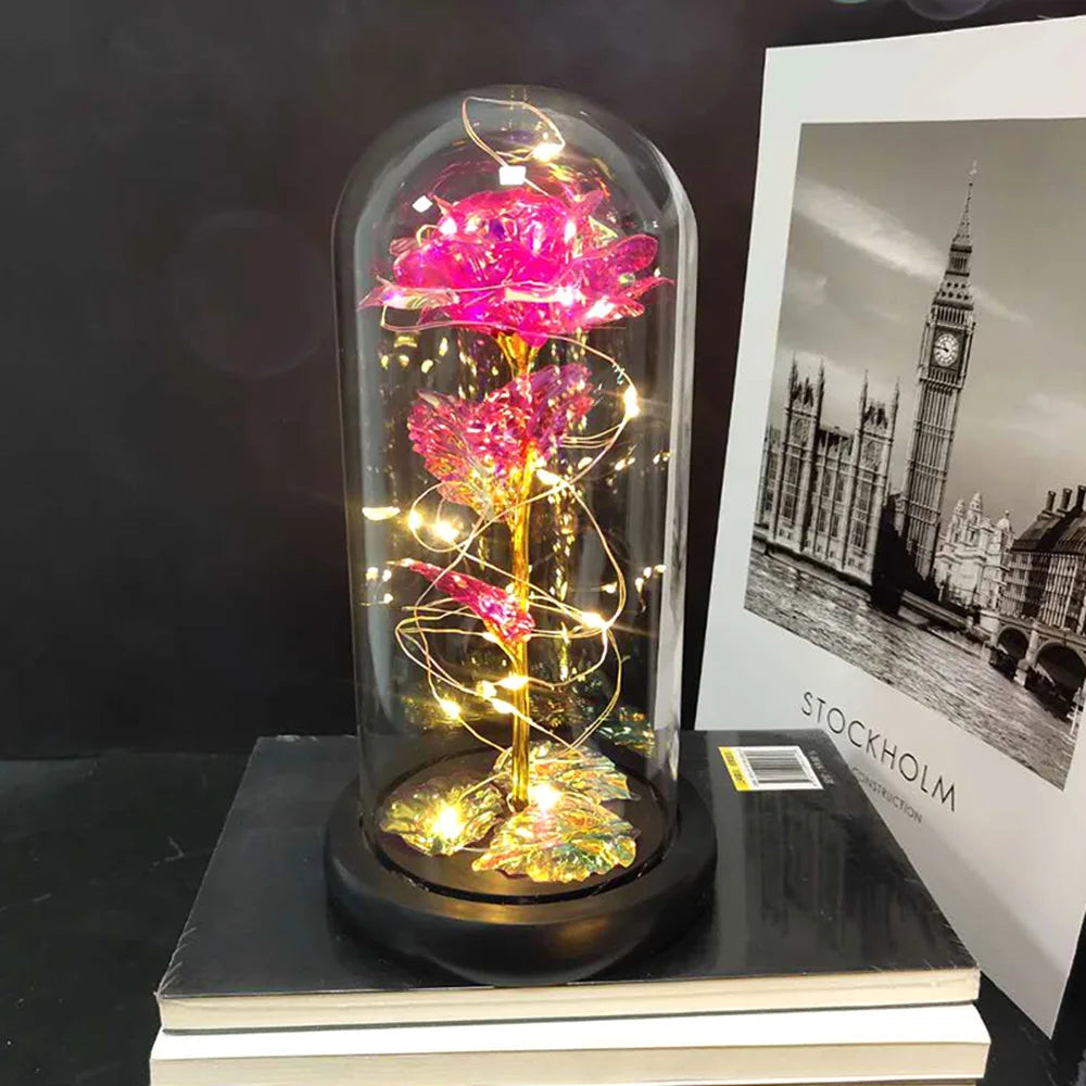 LED Rose Gift - Eternal Flower in Glass Dome | Mother’s Valentine’s Day Birthday Gift