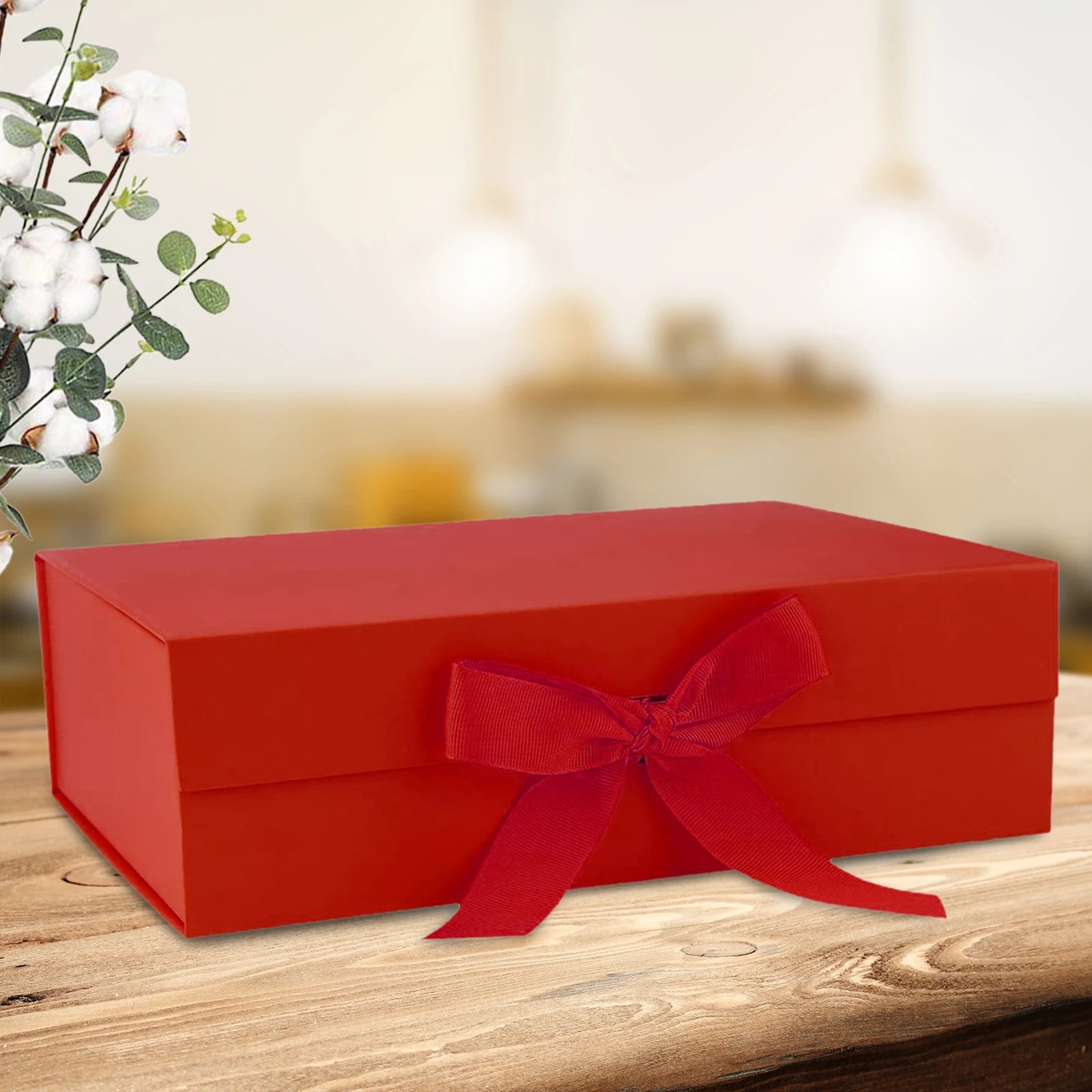 Gift Box with Ribbon - Large Reusable Box for Weddings & Special Occasions