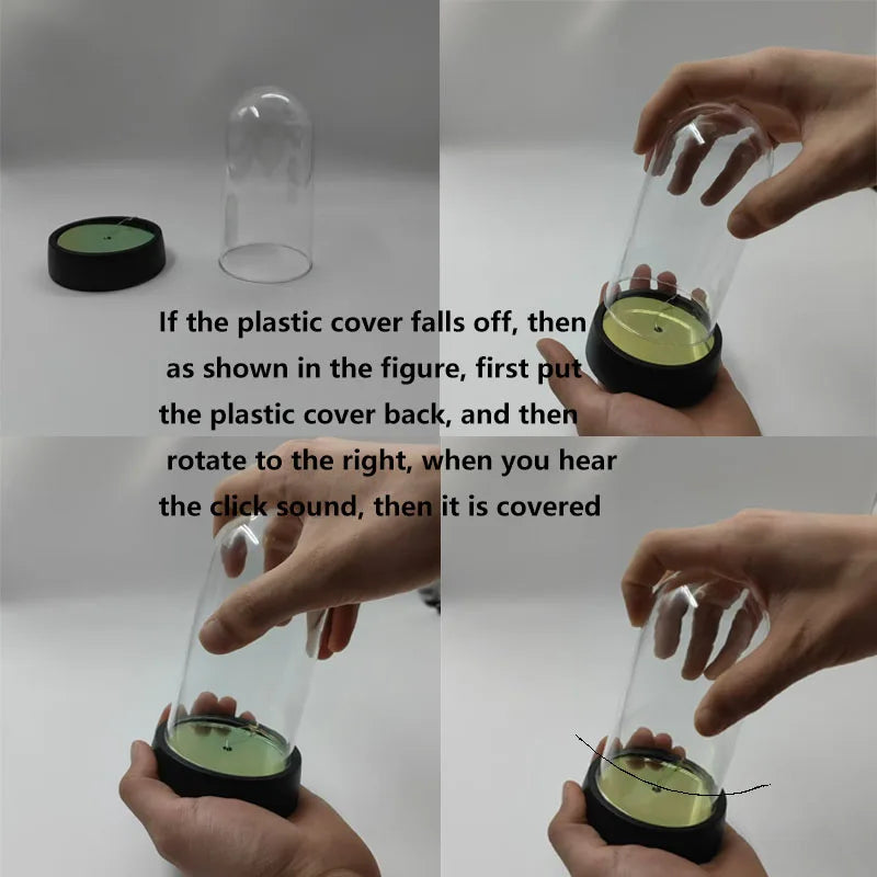 LED Rose in Dome with heart - Glowing Valentine's & Mother's Day Gift