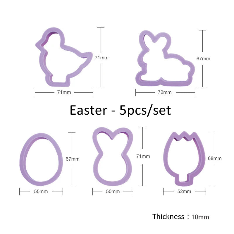 Easter Cookie Cutter Set - Bunny, Egg & Chick Molds for Spring Baking