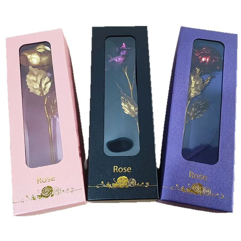 Valentine's Day Creative Gift: 24K Gold Foil Rose, Foreverlasting Love, Wedding & Christmas Decoration