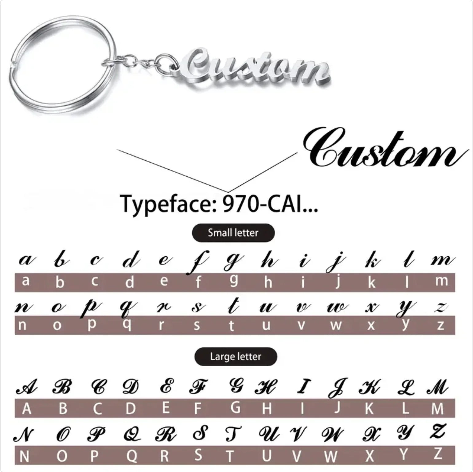 Personalized Name Keychain - Custom Shape Tag Key Ring Mothers Day Anniversary Birthday