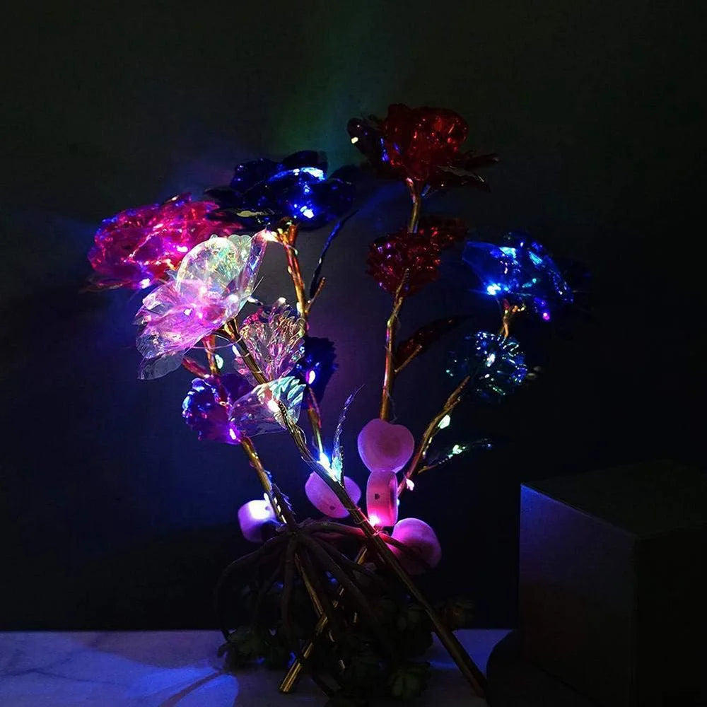 Gold Rose LED Light Gift for Valentine's Mother's Day