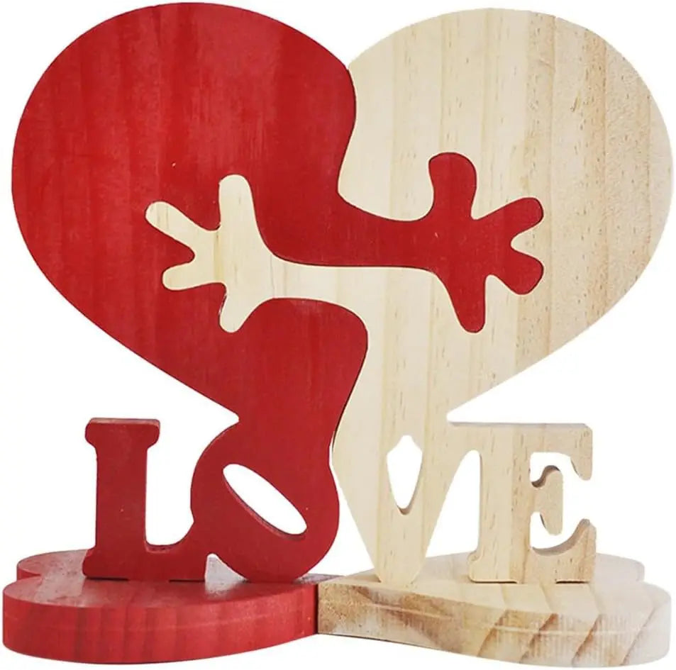 Wooden Heart Ornament Gift - Handmade Wedding Decoration, Valentine