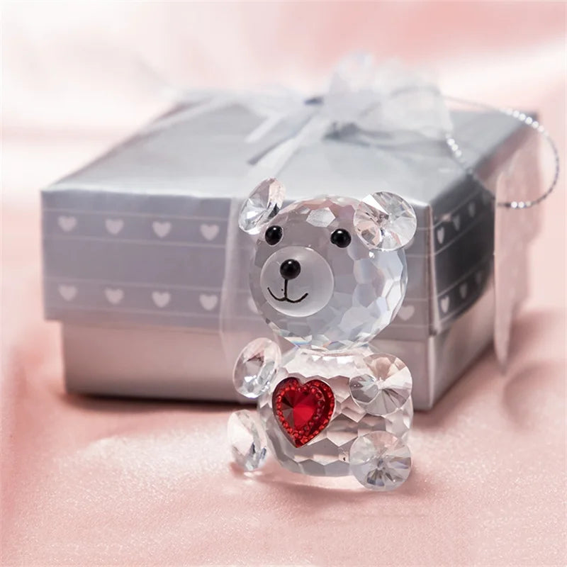 Crystal Bear Figurine Gift - Wedding Favors & Valentine's Day