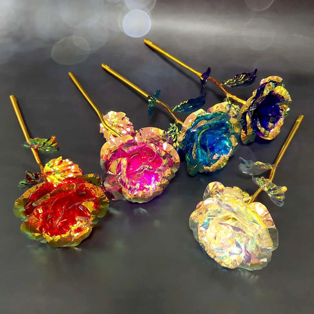 Gold Rose LED Light Gift for Valentine's Mother's Day