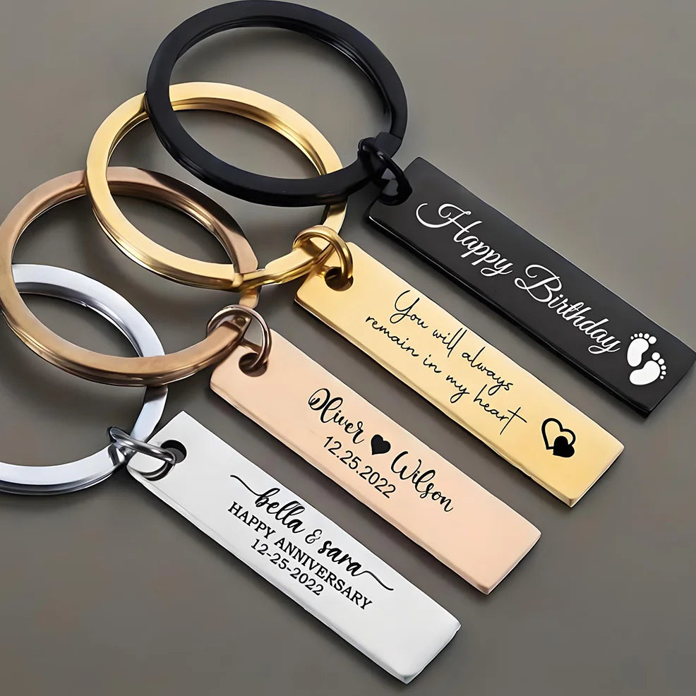 Personalized Keychain - Custom Engraved Name Initials