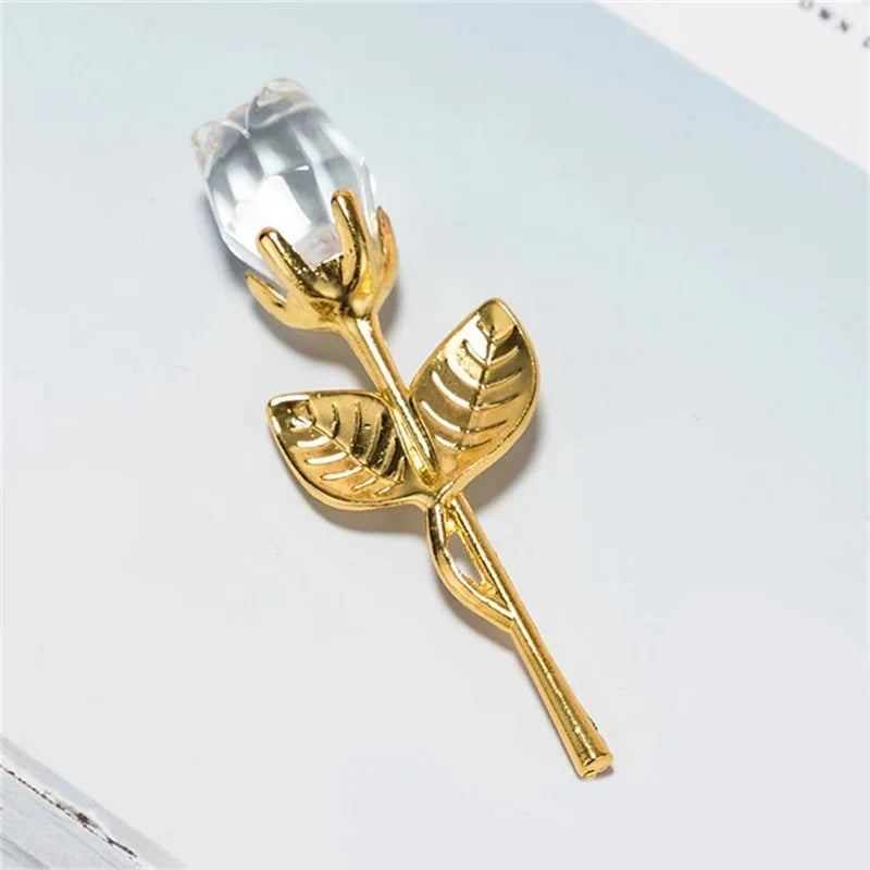 Crystal Glass Rose Figurine - Mother's Day & Christmas Gift