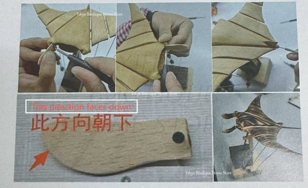 Hand-carved Flying Manta Ray Kinetic Sculpture - Unique Wooden Desktop Ornament for Home/Office Decoration & Birthday Gifting for Him or Her